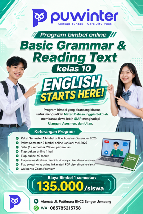 Pamflet Basic Grammar & Reading — Kelas 10